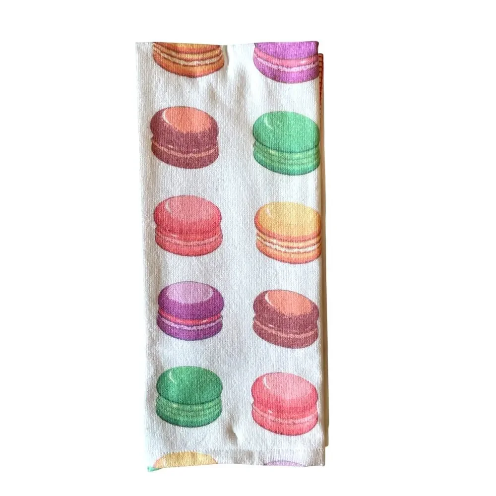 Macaroon Kitchen Towels 18x28 Pop of Color Set of 3 by Mireille Designs NEW